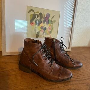 Comfortiva Brown Leather Ankle Boots